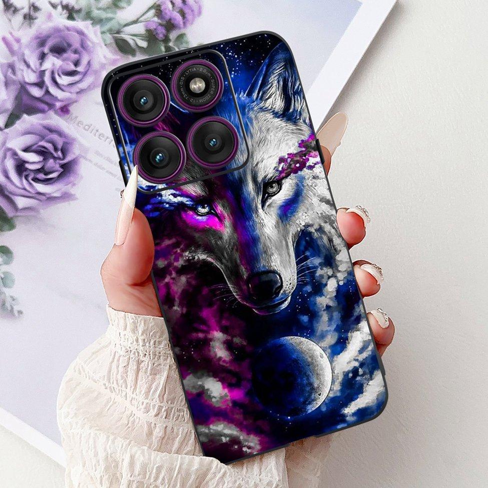 Для Motorola Edge 60Pro XT2507-1 Задняя крышка Для Motorola Edge 60 Pro Чехол Милый Мультяшный Роскошный Цветочный Рисунок Черный Силикон 6.7"