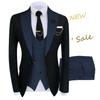 Men's Plus Size One-Button Double Vented Three-Piece Suit