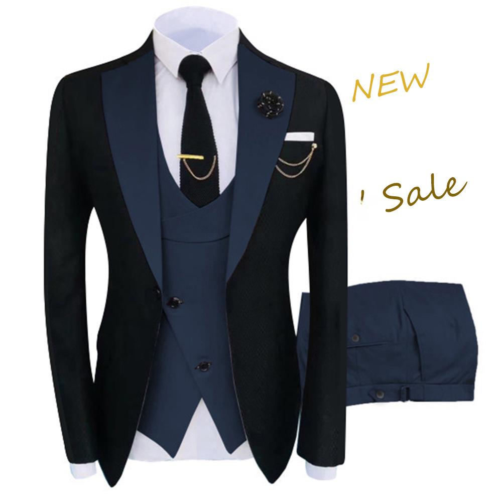 Men's Plus Size One-Button Double Vented Three-Piece Suit