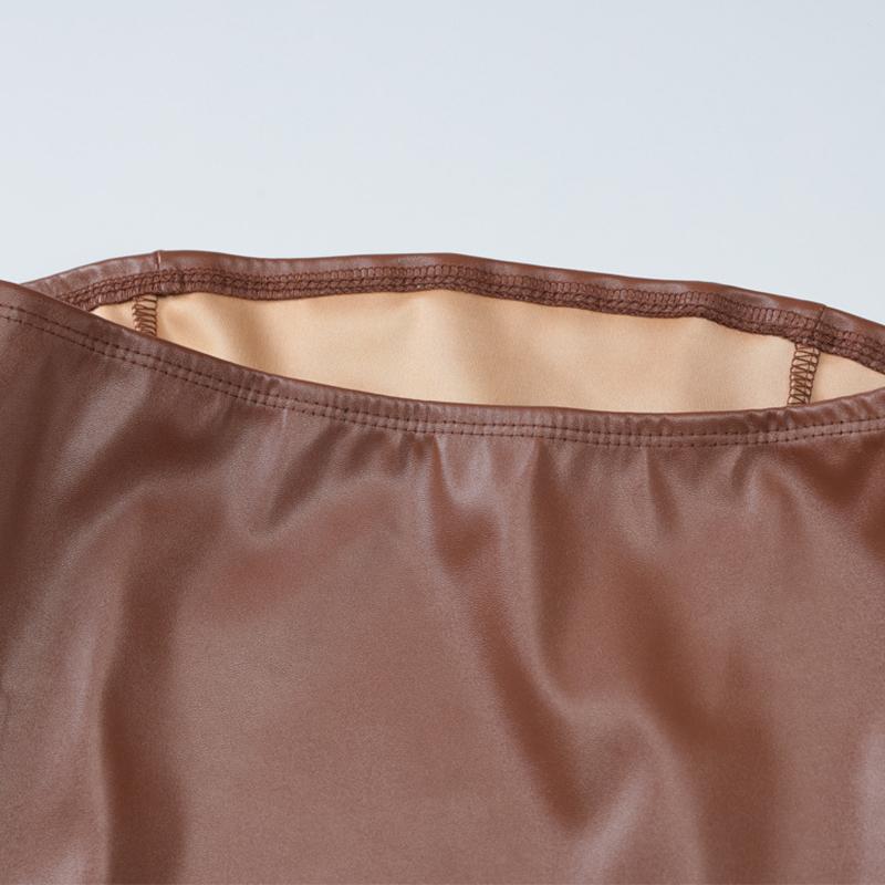 Мини-платье без бретелек из искусственной кожи, женское, летнее, сексуальное, однотонное, облегающее, с открытыми плечами, вечернее платье для вечеринки