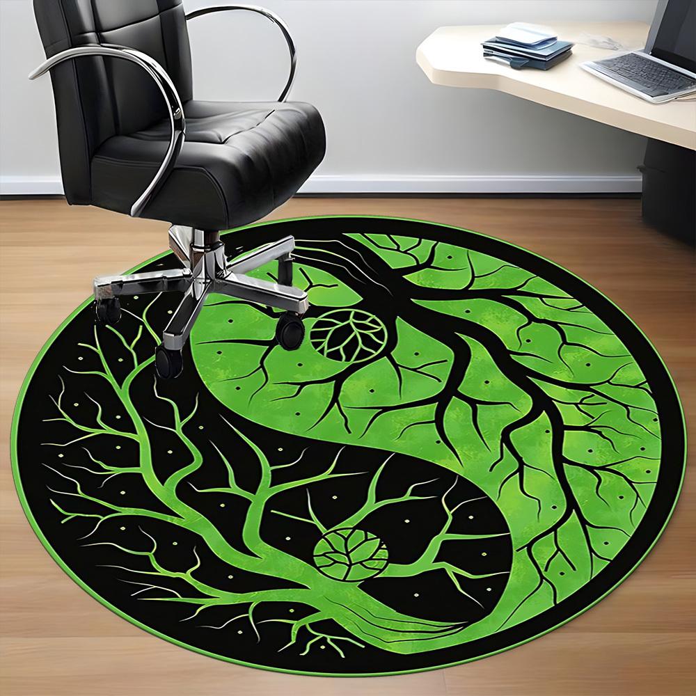 1 шт. Круглый ковер Yin Yang Tree для офиса, комнатный коврик, подходящий для офиса, под офисные стулья, спальни, гостиной, домашнего декора 205