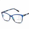 Elegant Large-framed Progressive Multifocal Reading Glasses Colored Floral Print Ultra Light Comfortable Far Sight Eyeglasses