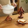 Tree Shape Heat Trivet Bamboo Placemats Foldable Kitchen Mat Non-Slip Tabletop Protector for Hot Pots Cups