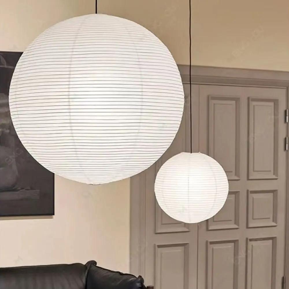 Round Paper Lampshade Modern Hanging Ceiling Light Cover Vintage Classic Pendant Light Lamp Cover Hotel Cafe