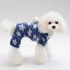 Soft Fleece Dog Pajamas Jumpsuit Winter Dog Clothes Star Pattern Warm Comfortable Jumpsuits Coat for Small Dogs Puppy Dog Cat Clothing Jumpsuits
