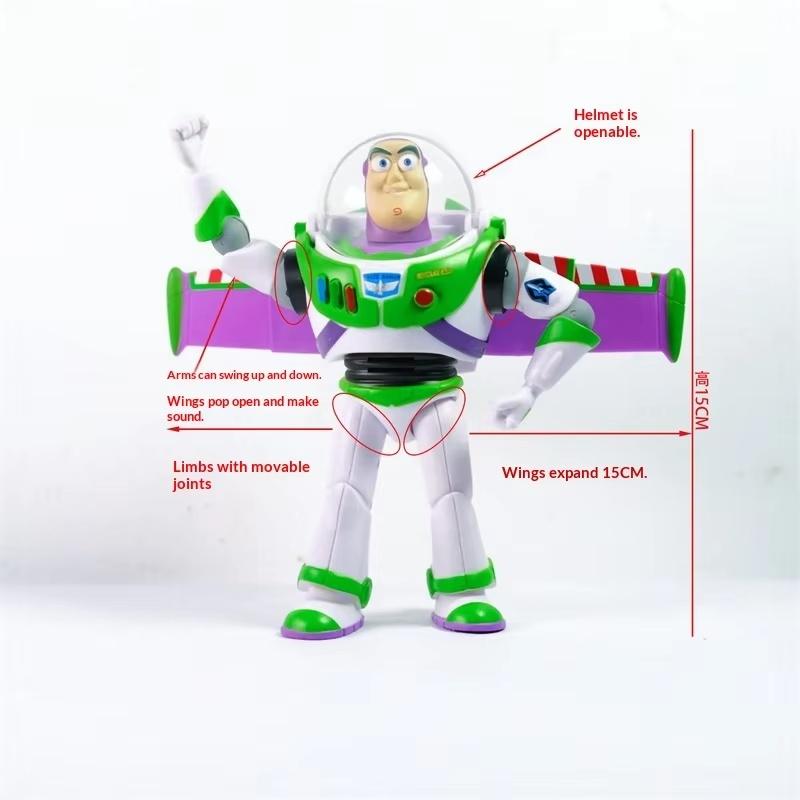 Фигурка Базз Лайтер из мультфильма История игрушек от Pixar со шлемом, открывающимся, звуком, выдвижными крыльями, игрушка для мальчика, коллекционная модель, подарок-сюрприз