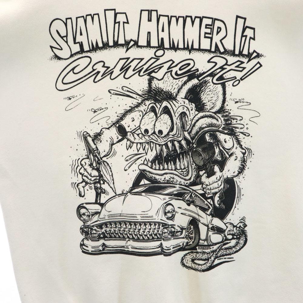 ONEITA 90-е Старый США Rat Fink Лонгслив Принт свитшот Мужской Б/У