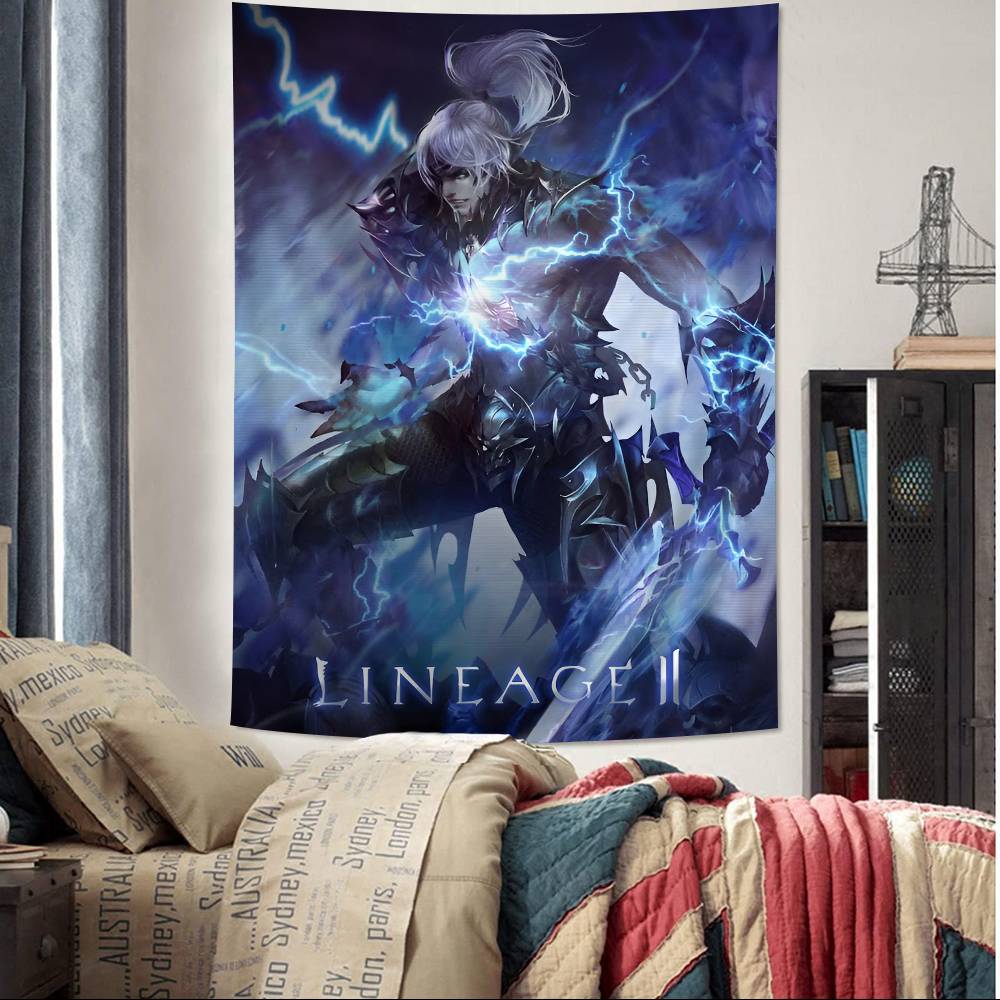 Lineage 2 Игры Аниме Гобелен Хиппи Цветок Настенные Ковры Декор Комнаты в Общежитии Дешевый Хиппи Настенное Украшение