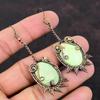 Серьги с лимонным хризопразом, серьги из медной проволоки, оригинальные ювелирные изделия из драгоценных камней, серьги ручной работы, красивые медные ювелирные серьги для подарка