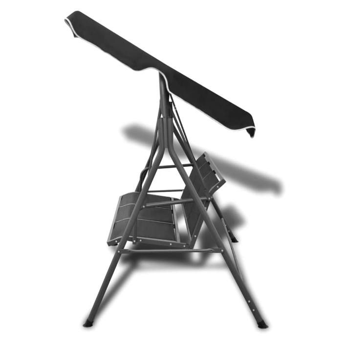 VidaXL Balancelle de jardin avec auvent noir 41421