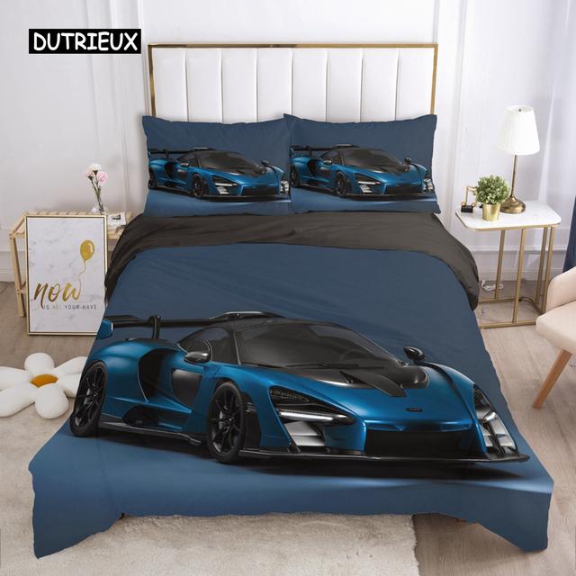Набор пододеяльников для спортивных автомобилей, размер королевы, крутой гоночный пододеяльник, комплект постельного белья для экстремальных видов спорта для мальчиков, подростков, мужской декор комнаты