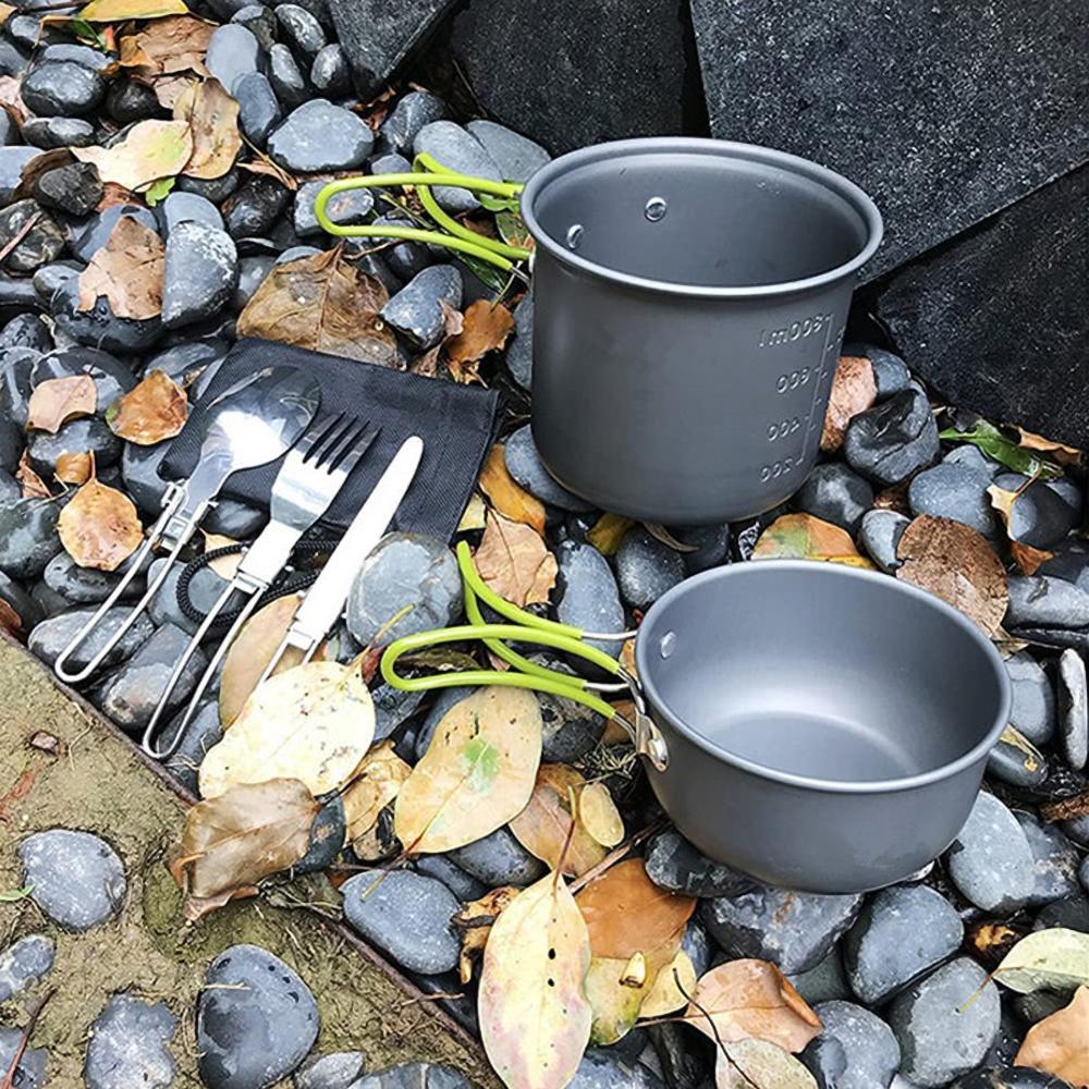 Набор из 10 предметов походной посуды, Набор из плиты и кастрюли, Подставка для вилки и емкости, Посуда для приготовления пищи на открытом воздухе, Поход, пикник,