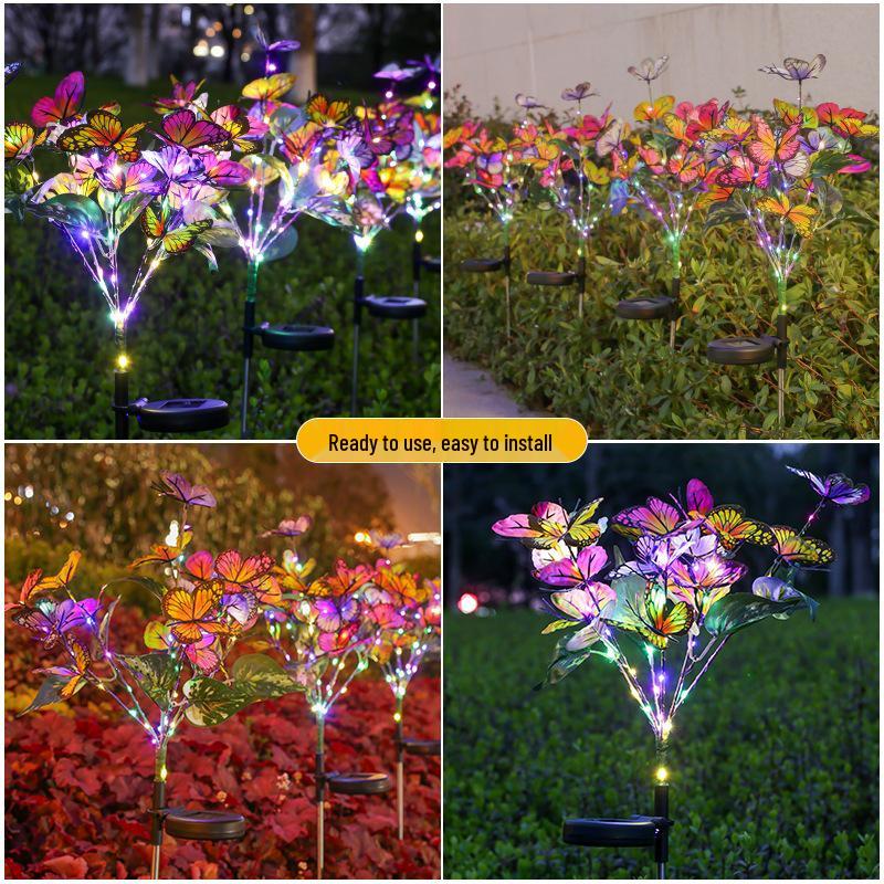 Solar Butterfly Lawn Lights: Outdoor Garden Decor & Wind Chime
