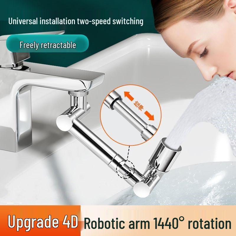 Универсальный роботизированный рычаг, брызгозащищенный удлинитель крана с поворотной душевой лейкой-бустером