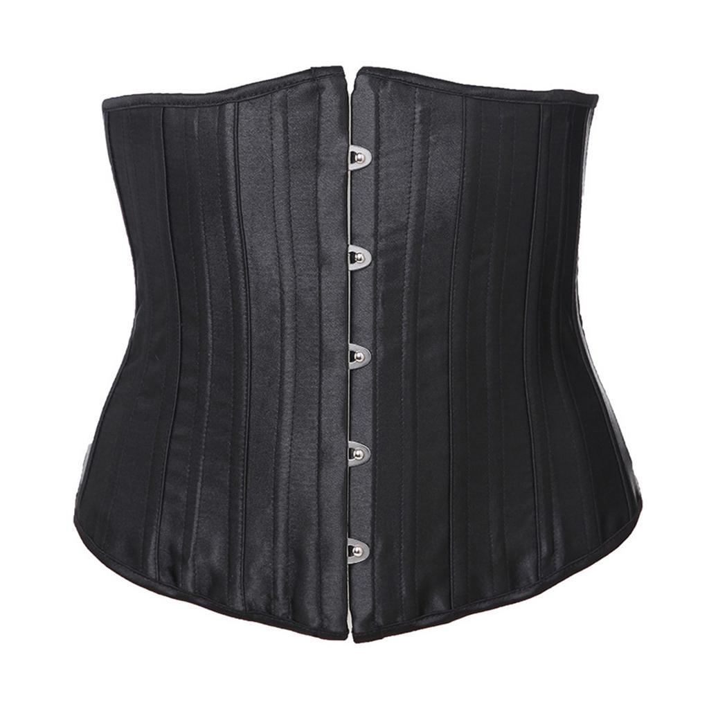 Women Sexy Under Bust Corset Bustier 26 Steel Boned Waist Trainer Body Shaper