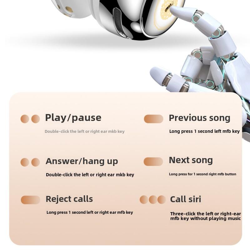 Новая открытая беспроводная беговая Bluetooth-гарнитура с ушным зажимом для длительного использования без вреда для ушей