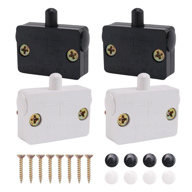 AEE4-4 Pcs Cabinet Door Switch Cabinet Lamp Switch Drawers Open On Close Door For 12V 24V 110V