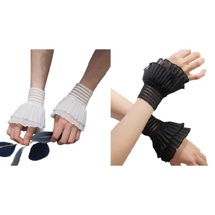 Женские расклешенные органзовые ложные рукава, съемные ложные манжеты, ложные рукава на запястье