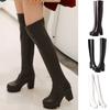 Fashion Women Sexy High Heel Shoe Thick Knee Square Heel Boot Snow Boot