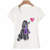 New Summer Women Tshirt Colorful Poodle Dog Watercolor TShirt Dabbing Poodle Funny maiden Tops Tees Cute Girl Short Sleeve