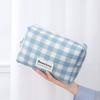 Large Capacity Makeup Pouch Lattice Travel Wash Bag Simple Plaid Cosmetic Bag  Women/men