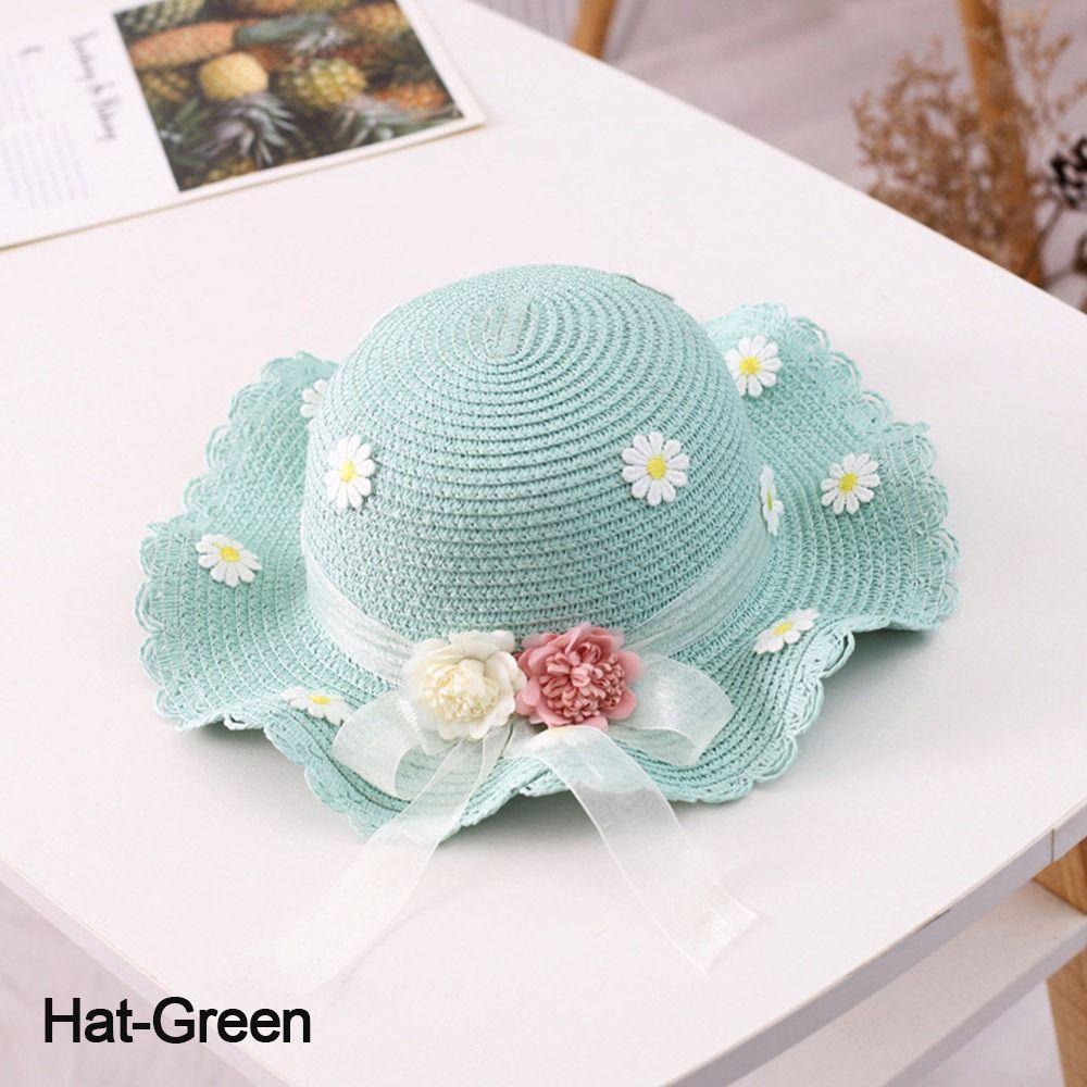 Мальчики Девочки С Сумочкой Панама Шляпа Соломенная Шляпа Летняя Детская Шляпа Солнцезащитный Козырек Цветок Воздухопроницаемая Шляпа