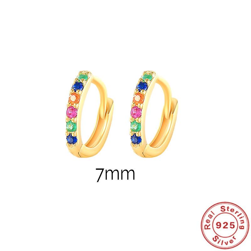 Стильный классический минималистичный Presence S925 стерлингового серебра цветные бриллиантовые серьги серьги застежки для ушей уличные хипстерские серьги