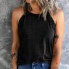 Летний женский жилет без рукавов с круглым вырезом, повседневный топ с бретельками и бретельками