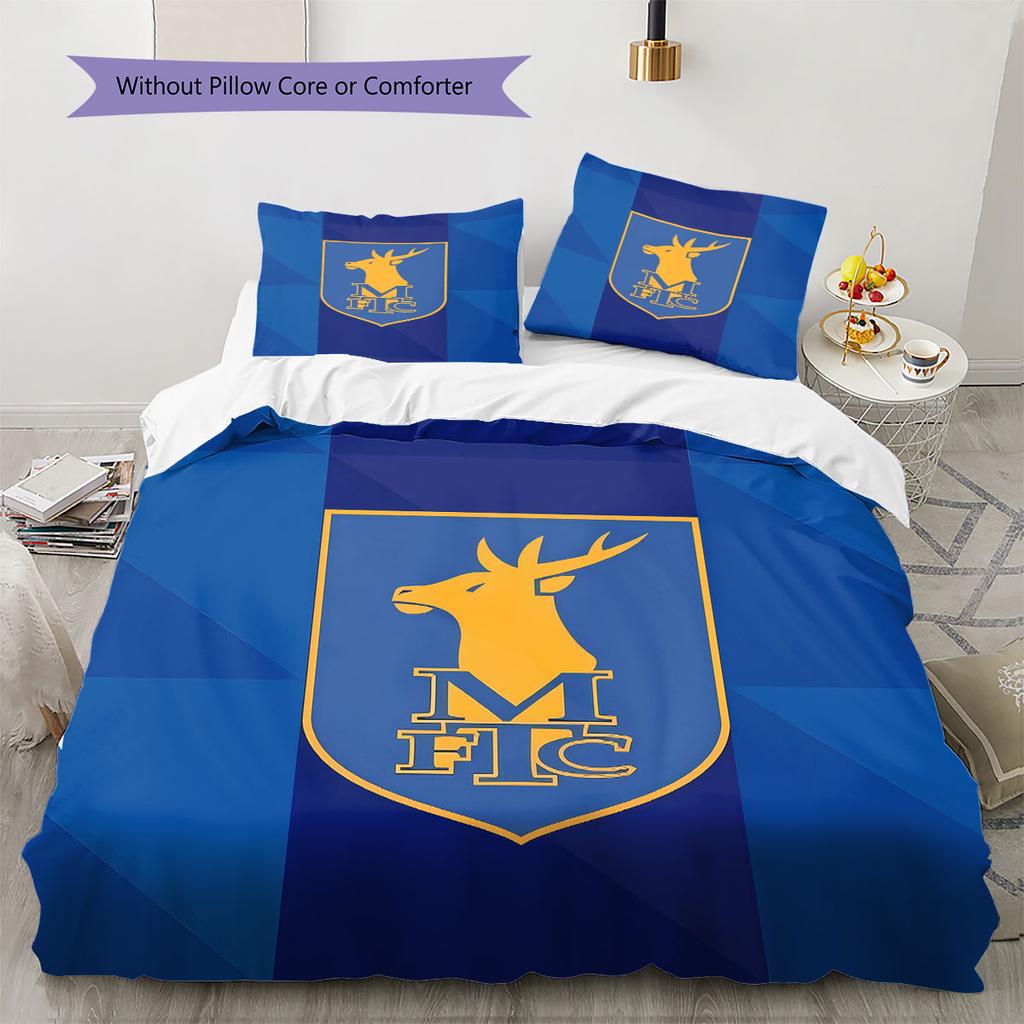 MansfieldFC Pattern Bedding Quilt Set Quilt Cover Pillowcase Home Decoration Birthday Gift (1 * duvet cover + 2 * pillowcase, without core)