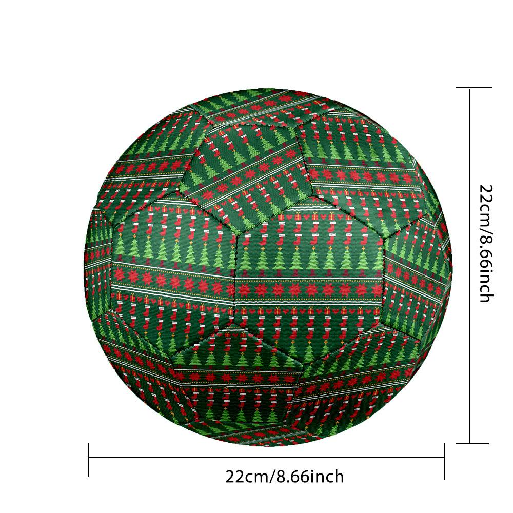 1pc Christmas Knit Size 5 Soccer Ball Professional Match Training Football Indoor &Outdoor Sports Ball Lightweight Durable m6547