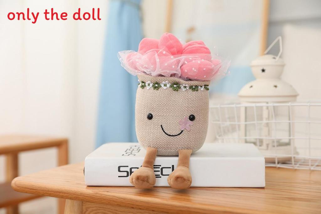 Tulip Mushroom Potted Plush Toy With Pp Cotton Fill And Cartoon Style For Creative Lounge Decor