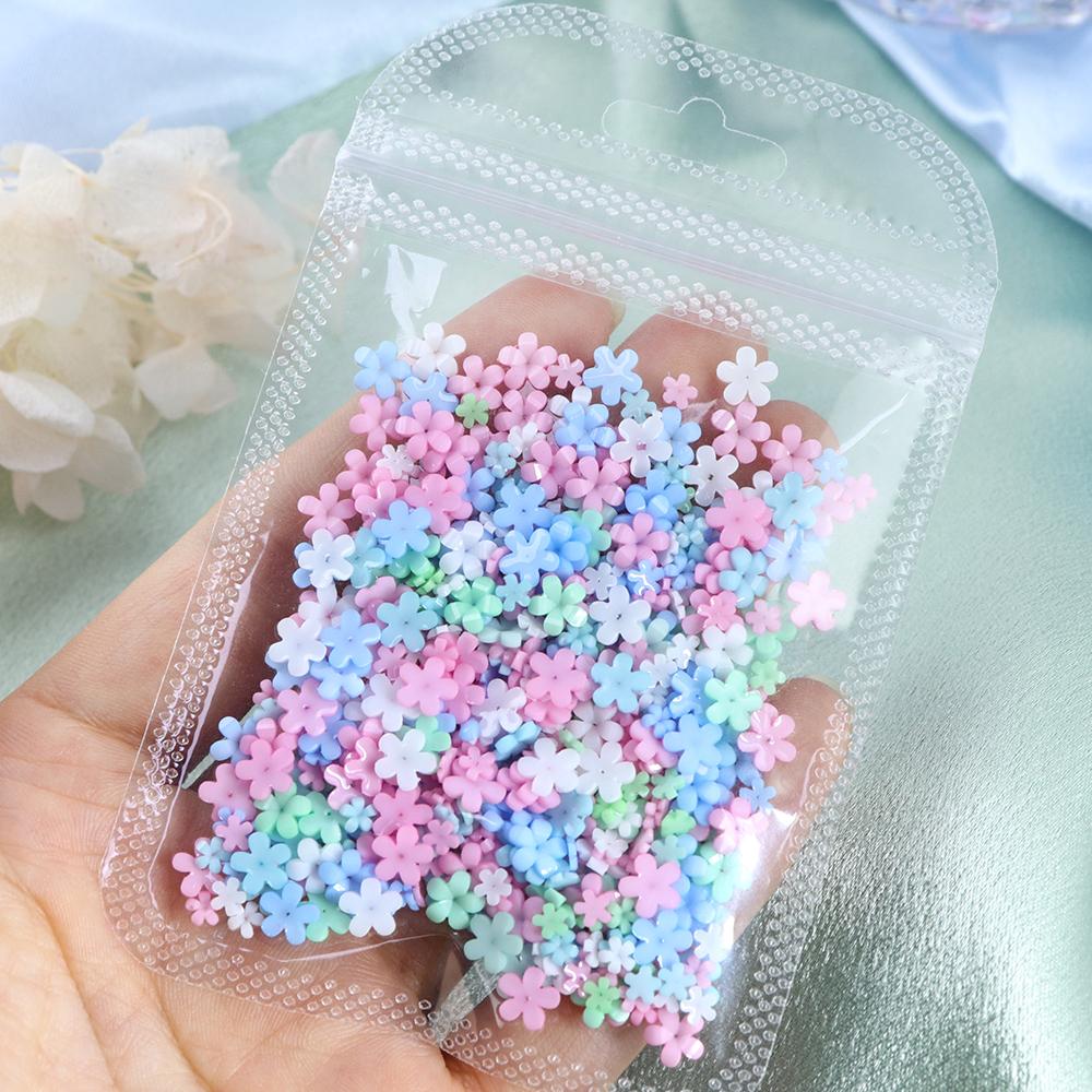 400 шт. Kawaii Macaron Акриловые Цветочные Подвески для Нейл-Арта 3D Цветы Стразы Украшения для ногтей Маникюрные Принадлежности Аксессуары