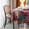 Круглая скатерть этническая многоцветная вышивка напечатанная рождественская декоративная скатерть для обеденного стола для домашнего сада чай