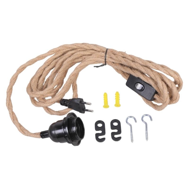 Вкручиваемый ламповый кабель с выключателями 4,5 м Современный резьбовой патрон E27 Художественный DIY осветительный кабель 110-250 В для DIY