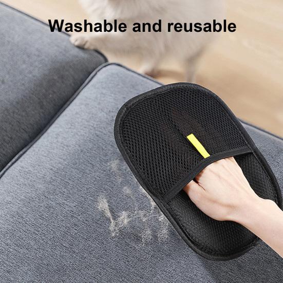 Перчатки для удаления шерсти домашних животных, многоразовые перчатки для ухода за кошками и собаками, электростатические двухсторонние средства для удаления шерсти домашних животных с мебели, диванов, ковров, автомобильных сидений