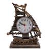 Sailboat Figurine Clock Antique Decorative Easy To Maintain Boat Figurine Time Clock for Home
