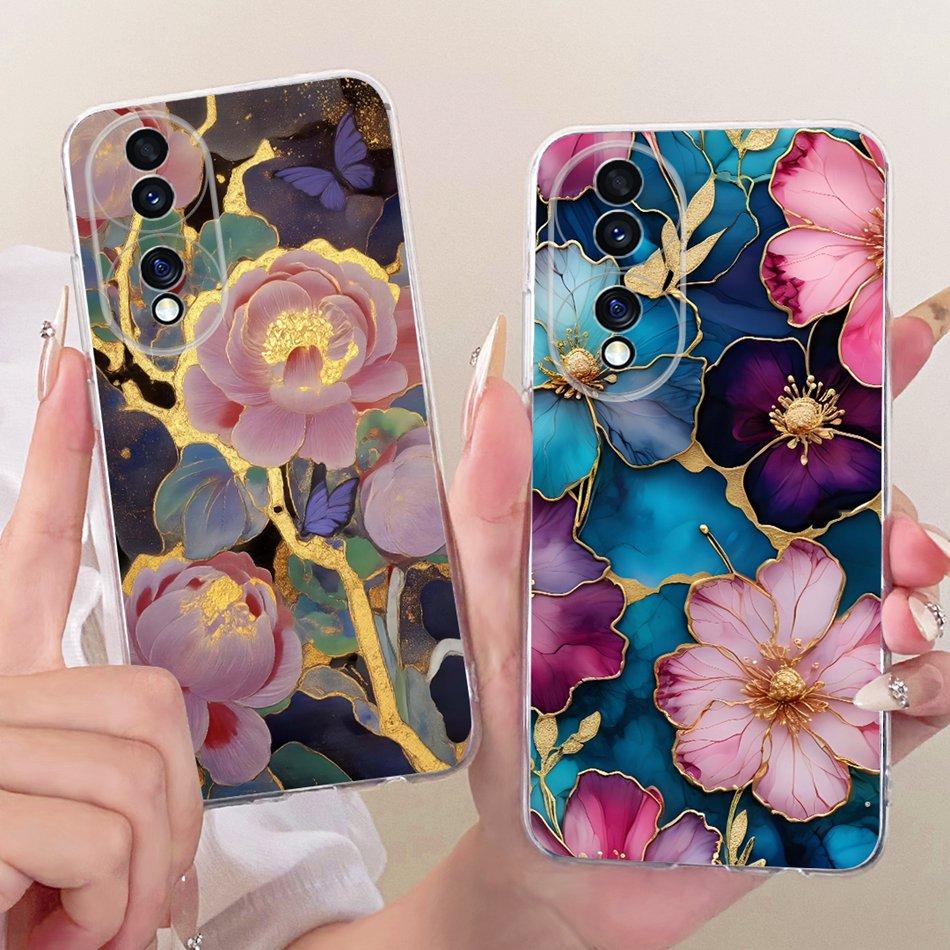 For Honor 70 70Pro Pro+ Cute Flower Butterfly Cat Painted Case For Honor70 70 Pro Plus 5G Soft Silicone TPU Phone Cases