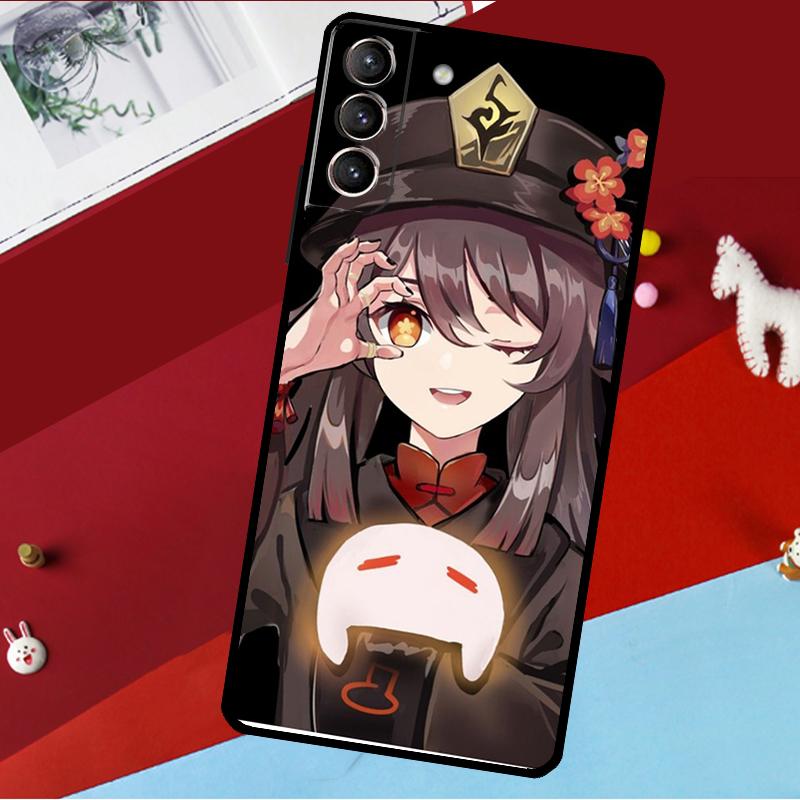 Чехол Genshin Impact Ху Тао для Samsung Galaxy S26 S25 S24 S21 S22 S20 Ultra S9 S10 Plus S23 FE S25 FE