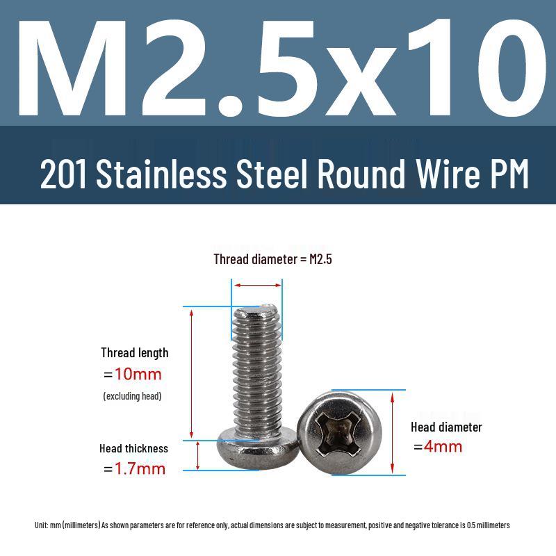 Yigu Yigu Stainless Steel Phillips Round Head Machine Screws M2-M8