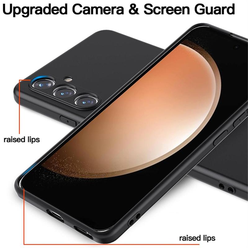 Ультратонкий черный матовый мягкий чехол для телефона с простым дизайном для Samsung Galaxy S23 FE S24 S24 + Ultra A05 A05S A15 4G 5G A25 A35 A55