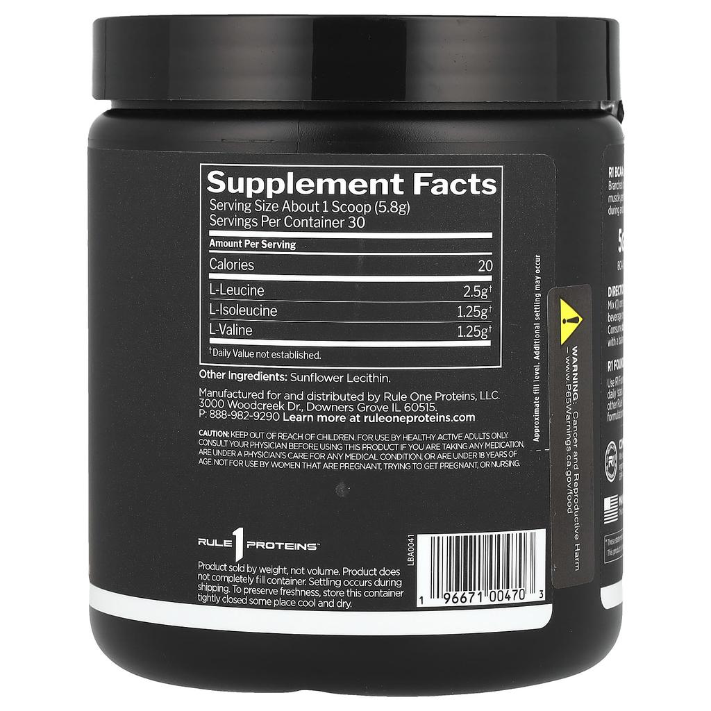 Rule One Proteins BCAA, Unflavored , 6.14 Oz (174 G)