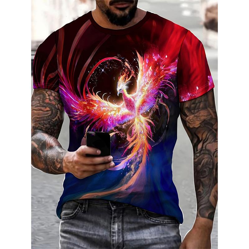 Dragon Pattern 3D Print T-Shirts Men's Streetwear Hip Hop Short Sleeve T Shirt Tees Harajuku Tops Clothing Shirt