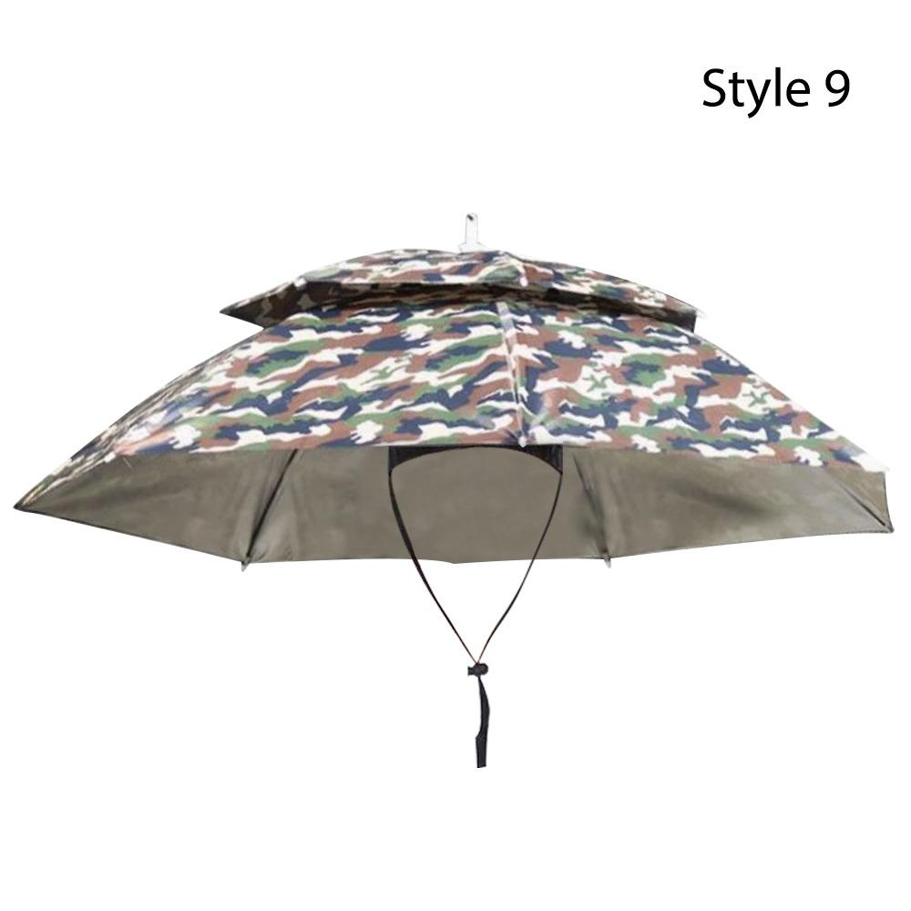 Дождевик Солнцезащитный Зонт Рыболовная Шляпа Двухслойная Ветрозащитная Голова Зонт Шляпа Рыболовные Инструменты