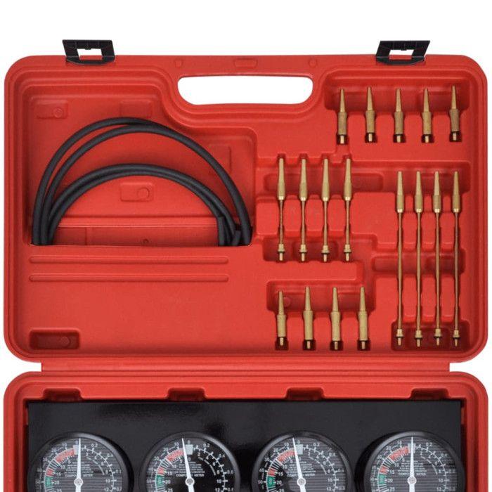 VidaXL Kit d'outils de jauges de synchroniseur de vide de carburateur