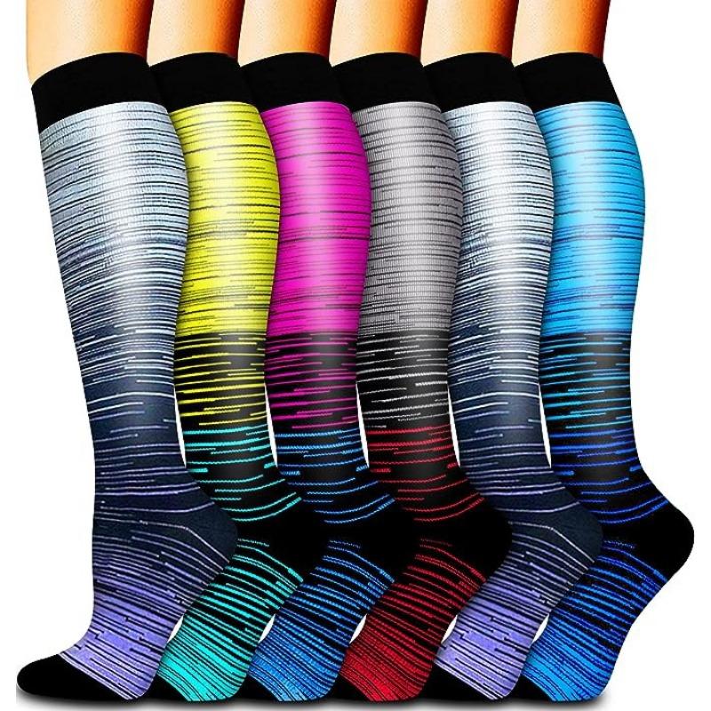 Calf Socks Women's Summer High Elastic Stockings Compression Socks Shaping Leg Socks European and American Sports Pressure Socks