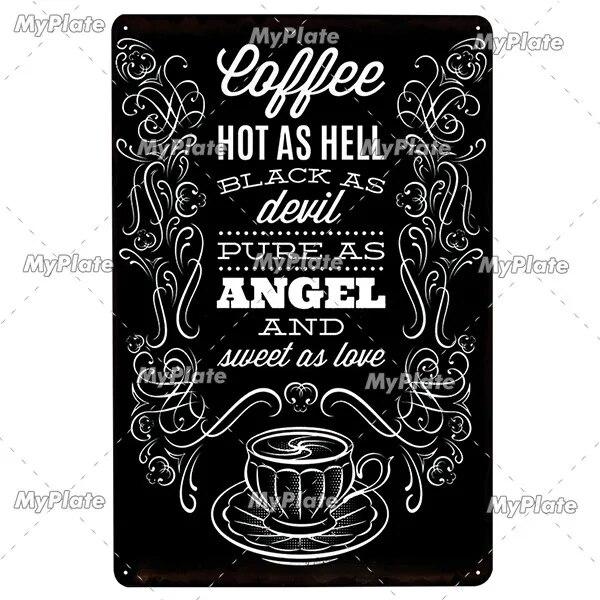 Coffee Word Vintage Metal Sign Tin Sign Vintage Cafe Decoration Plaque Home Wall Decor Bar Sign Home Decor Poster Drop Shipping