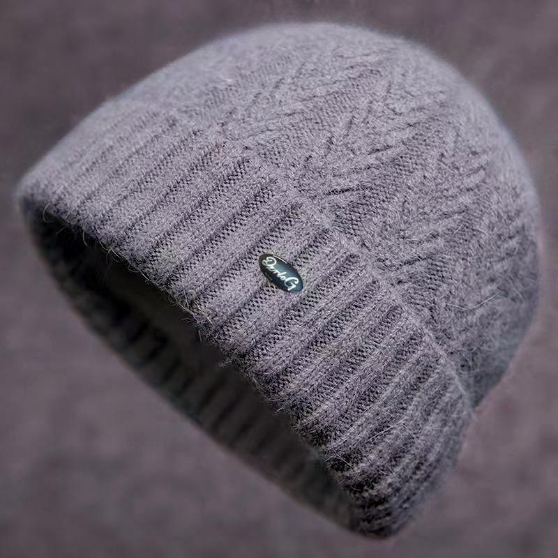 Middle-aged and elderly winter hat women's fashion versatile mother wool hat fleece cold-proof old lady warm knitted hat