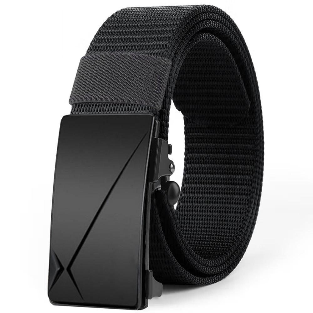 Solid Color Men Nylon Belt Zinc Zinc Alloy Sturdy Cloth Belt Adjustable Cloth Waistband Boys