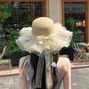 Lafite French big-brimmed beach hat seaside vacation sunscreen hat new hollow design sunshade straw hat women