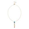 Minimalist Flower Branch Zircon Y Drop Necklace for Women Elegant Geometric Copper Adjustable Long Chain Party Jewelry Gift